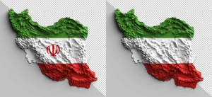 پرچم نقشه سه بعدی ایران