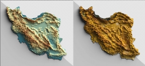 نقشه سه بعدی ارتفاعات ایران