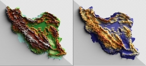 نقشه سه بعدی ارتفاعات ایران